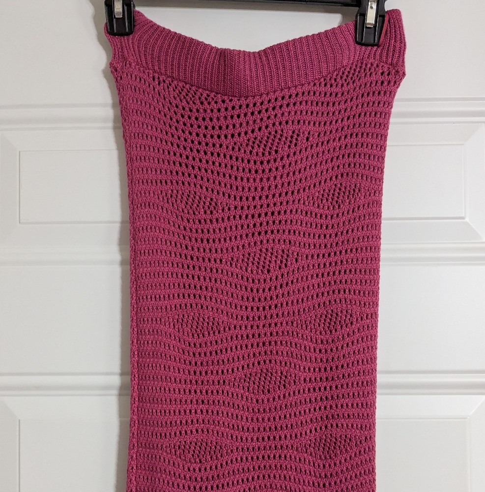 Pink Rose Crochet Midi Skirt Steve Madden Liliana Size XS - Picture 9 of 10